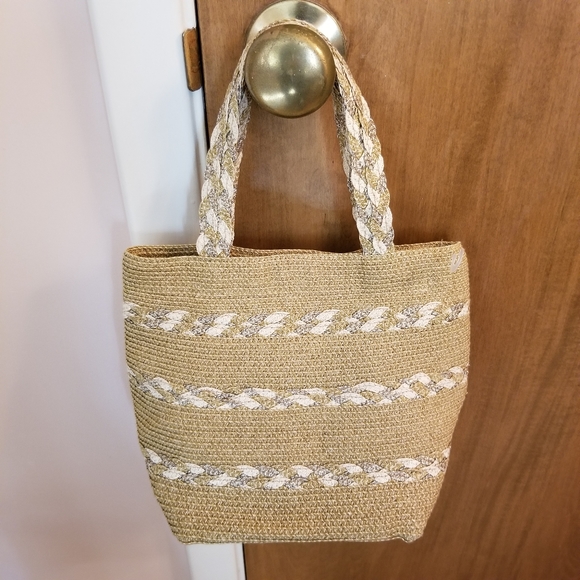 Talbots Handbags - Talbots  Tan Woven Mini Handbag New Without Tags Excellent Condition